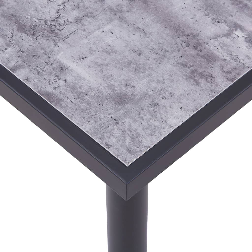 fekete és betonszürke MDF étkezőasztal 160 x 80 x 75 cm