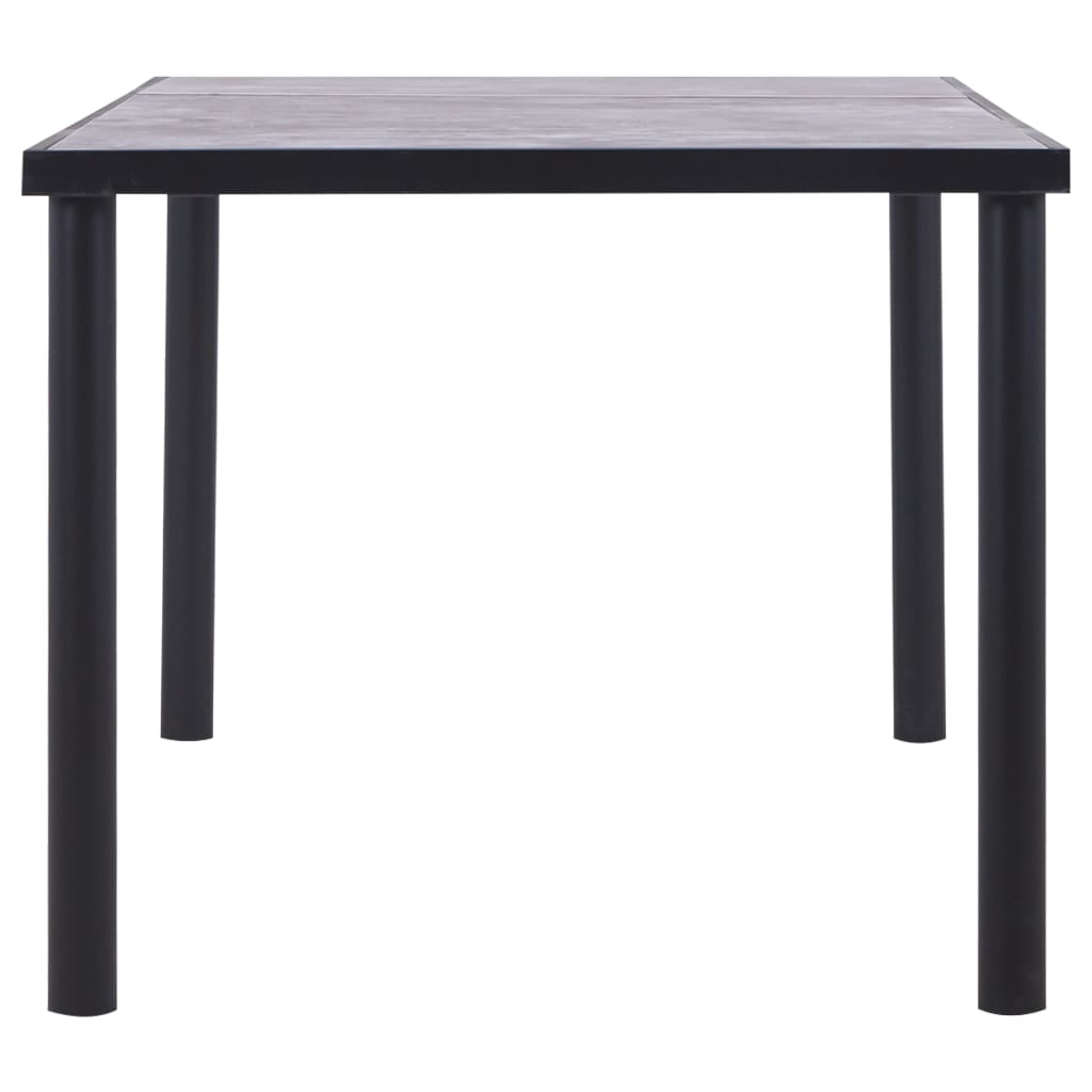 fekete és betonszürke MDF étkezőasztal 180 x 90 x 75 cm