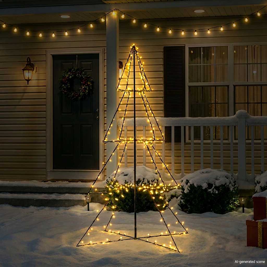 240 LED-es beltéri/kültéri kúp alakú karácsonyfa 115 x 150 cm