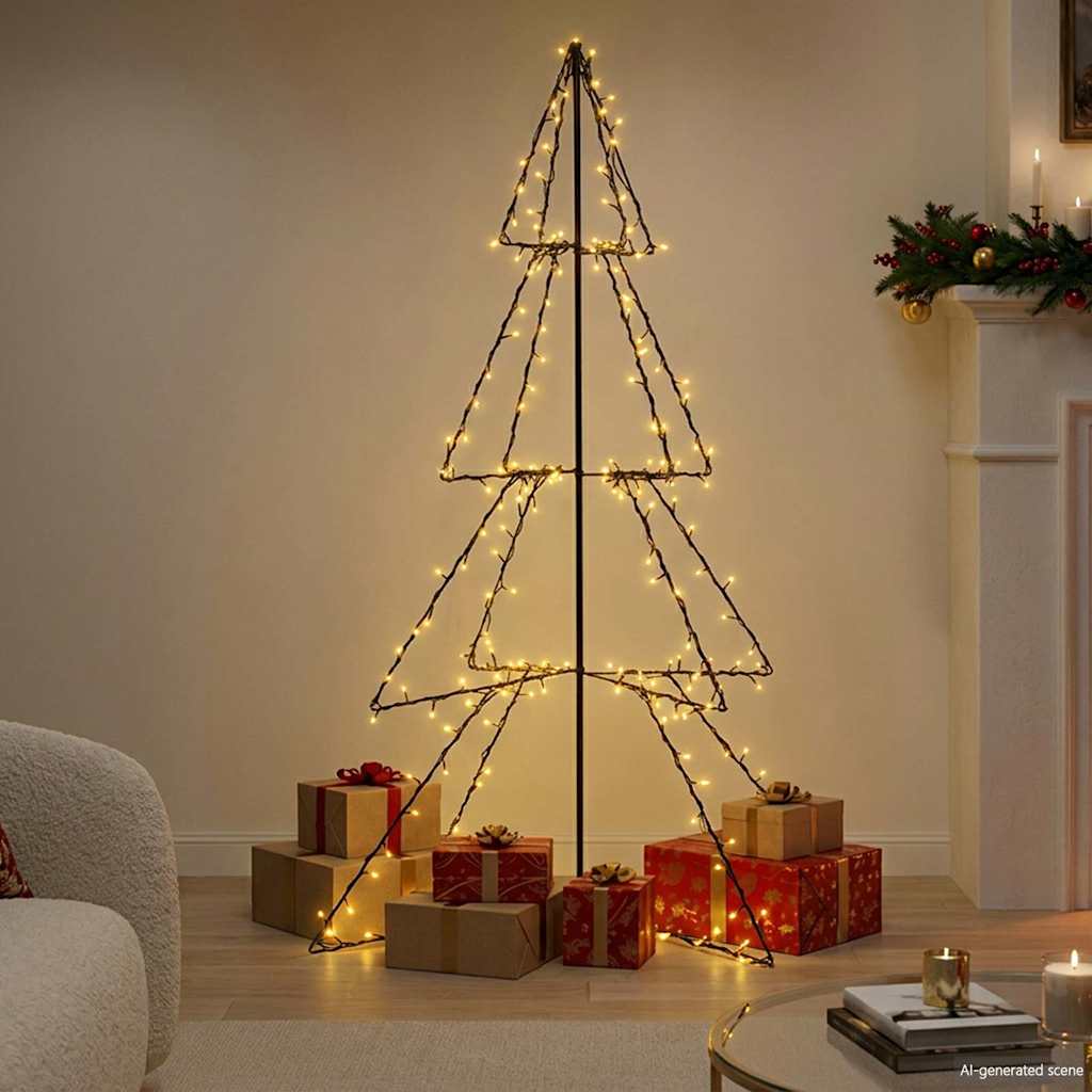 240 LED-es beltéri/kültéri kúp alakú karácsonyfa 115 x 150 cm