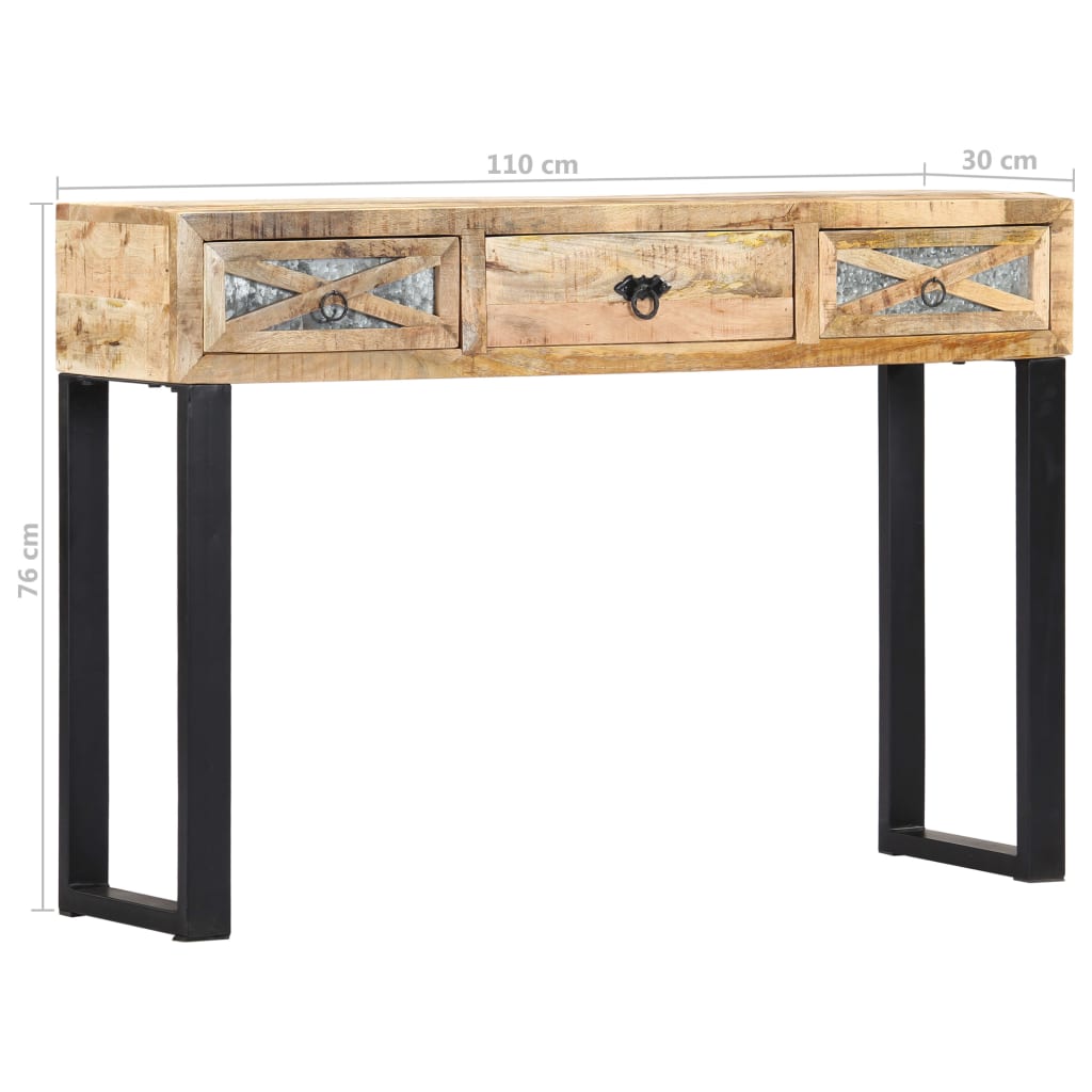 tömör mangófa tálalóasztal 110 x 30 x 76 cm