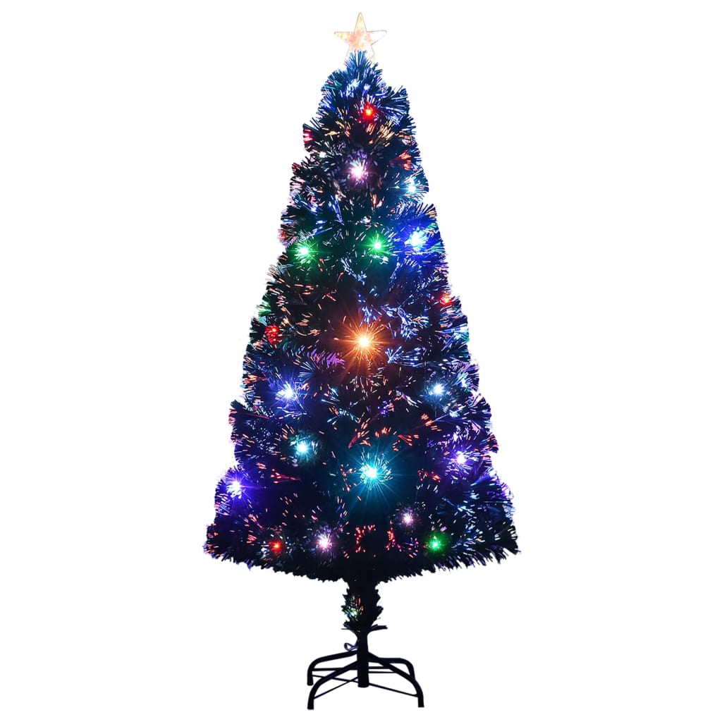 száloptikás megvilágított karácsonyfa állvánnyal és LED-es 120 cm