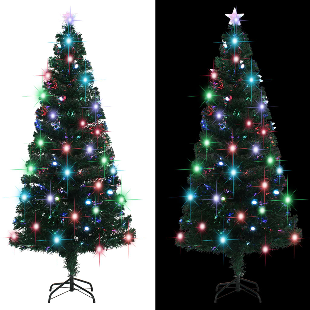 száloptikás megvilágított karácsonyfa állvánnyal és LED-es 180 cm