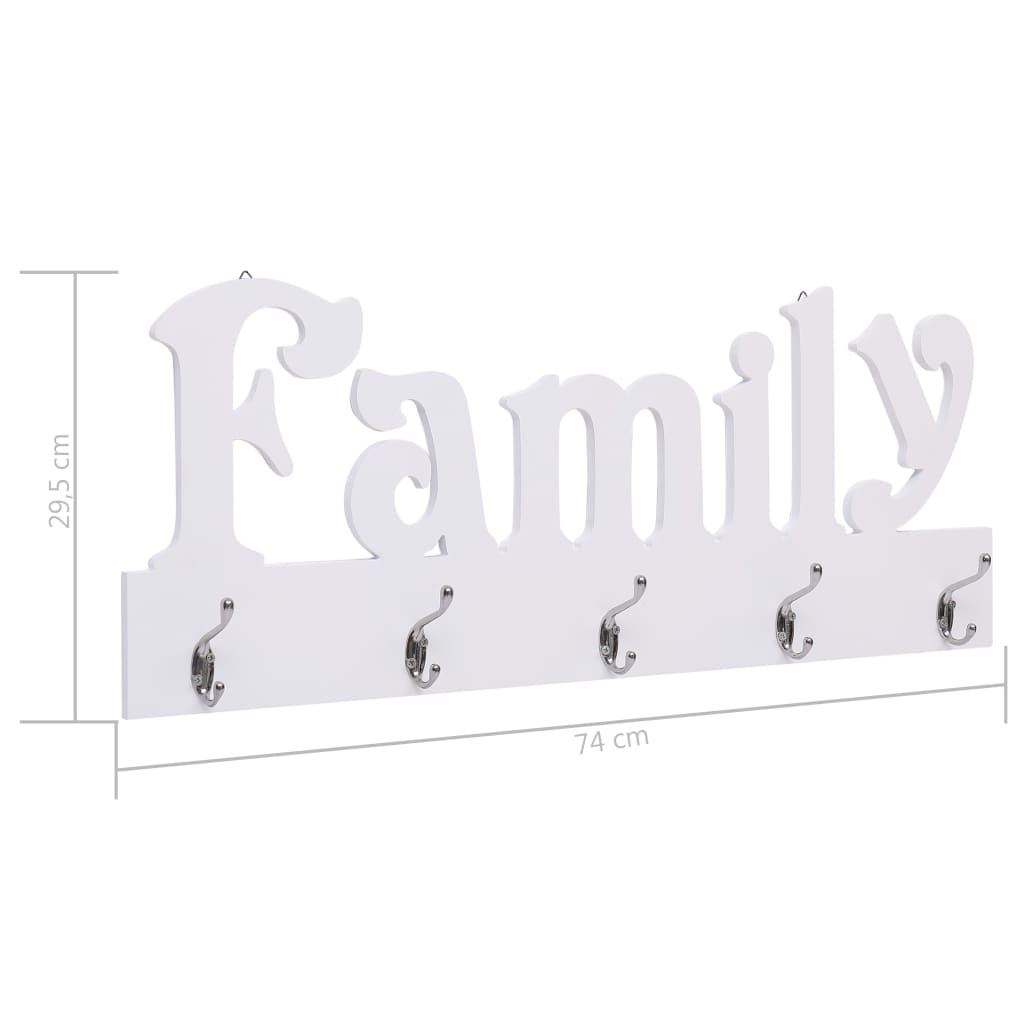 "FAMILY" feliratú fali fogas 74 x 29,5 cm