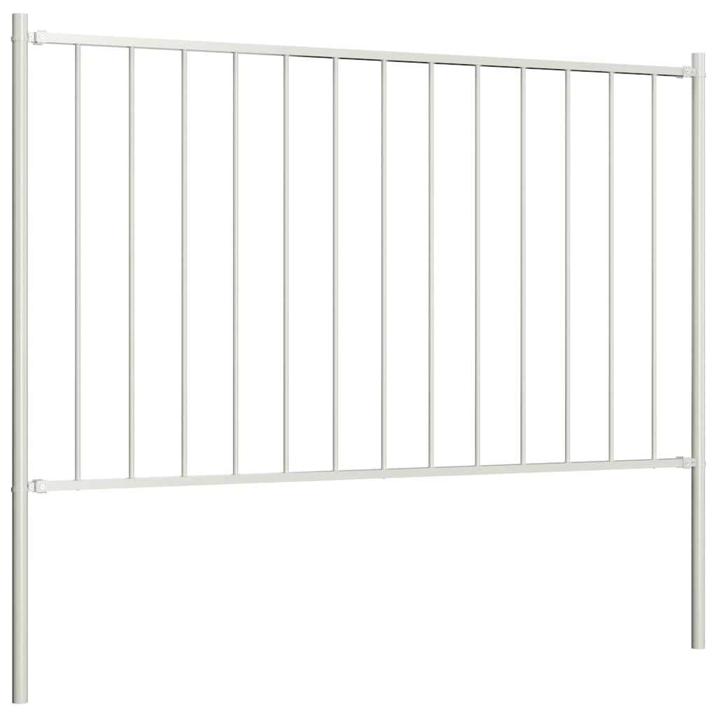 fehér acél kerítéspanel Woerden oszlopokkal 1,7 x 1,25 m