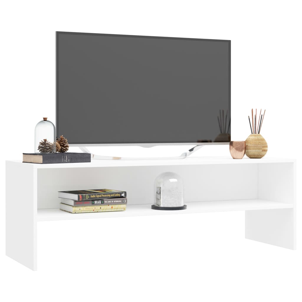 fehér szerelt fa TV-szekrény 120 x 40 x 40 cm