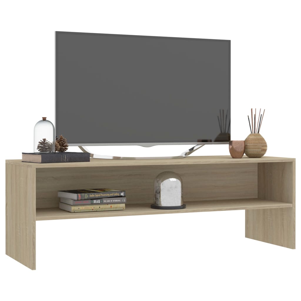 sonoma tölgy színű szerelt fa TV-szekrény 120 x 40 x 40 cm
