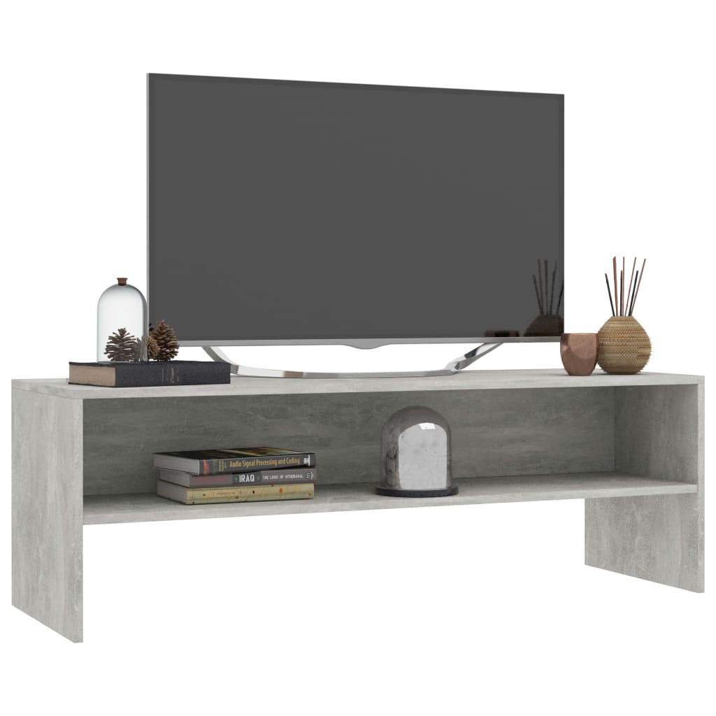 betonszürke szerelt fa TV-szekrény 120 x 40 x 40 cm