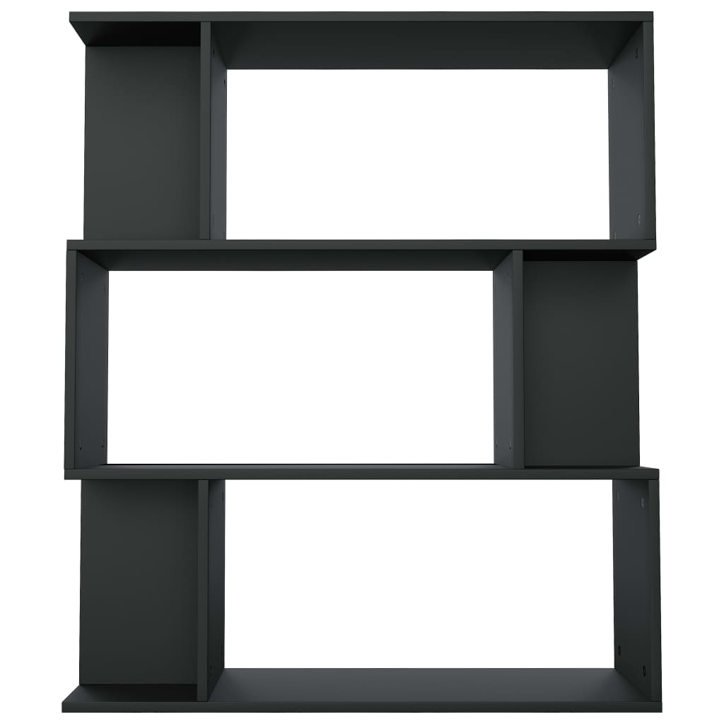 fekete szerelt fa könyvszekrény/térelválasztó 80 x 24 x 96 cm