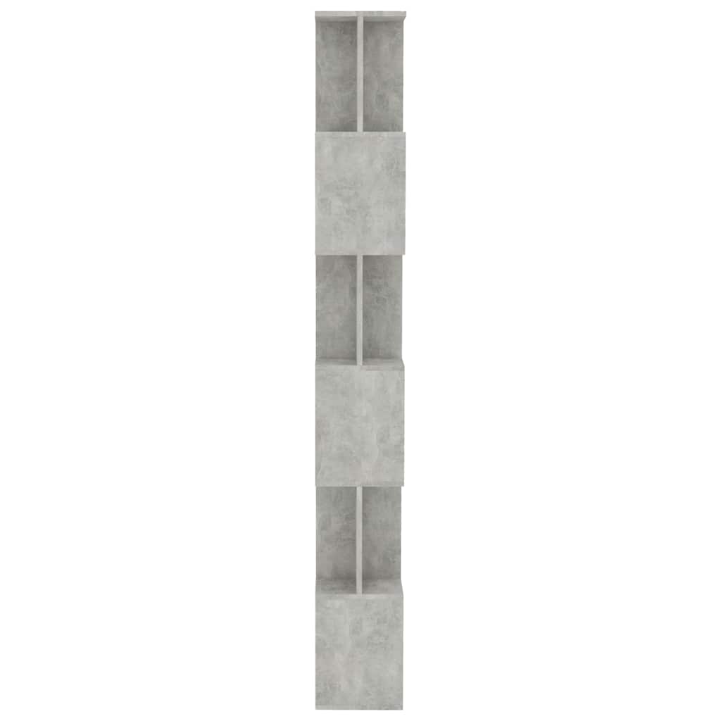 betonszürke szerelt fa könyvszekrény/térelválasztó 80x24x192 cm