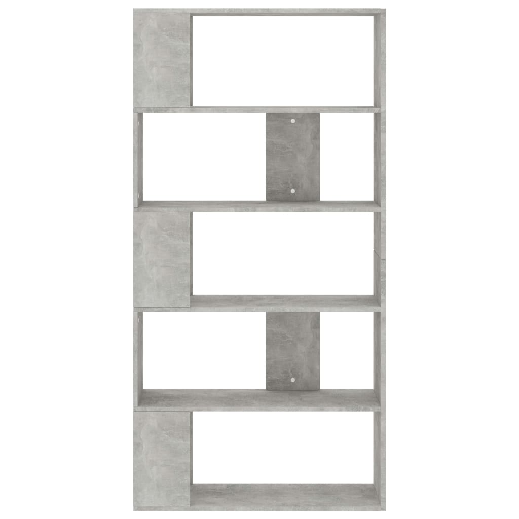 betonszürke szerelt fa könyvszekrény/térelválasztó 80x24x159 cm