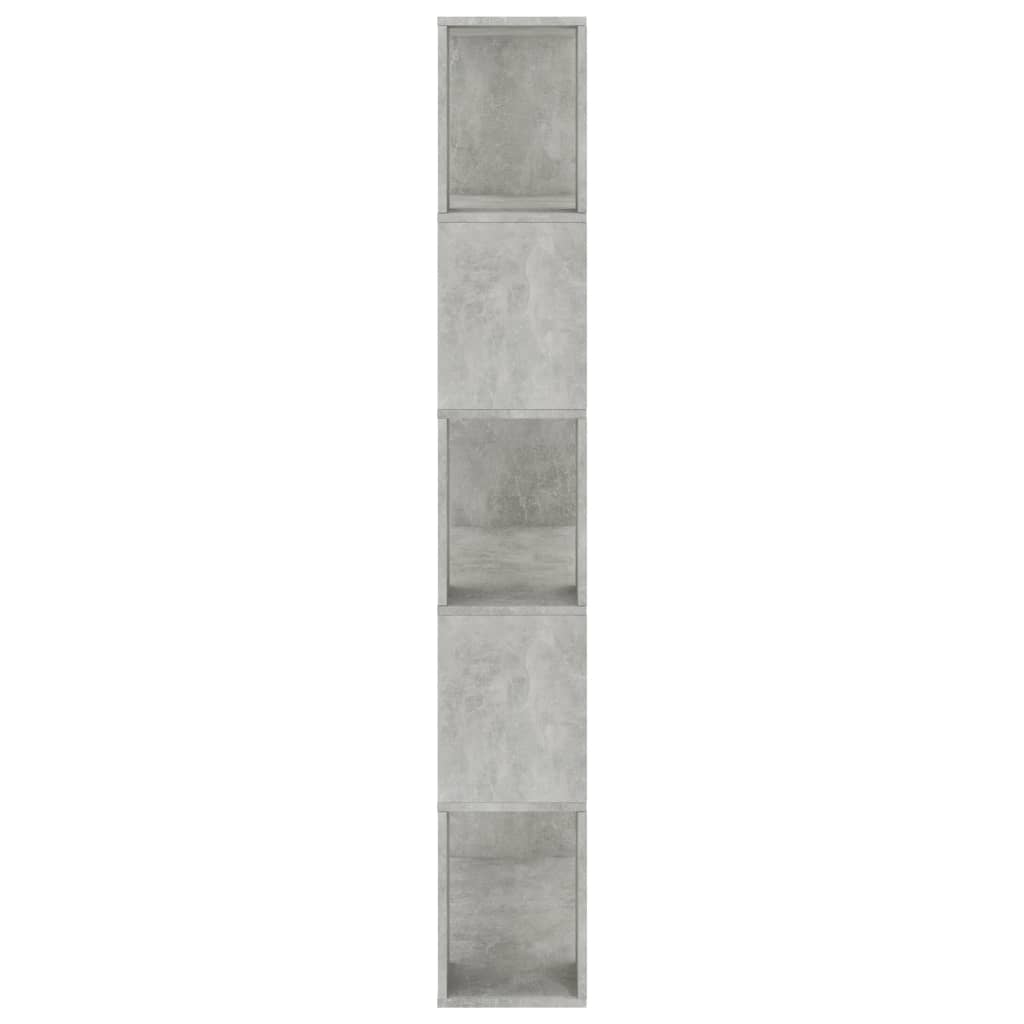betonszürke szerelt fa könyvszekrény/térelválasztó 80x24x159 cm
