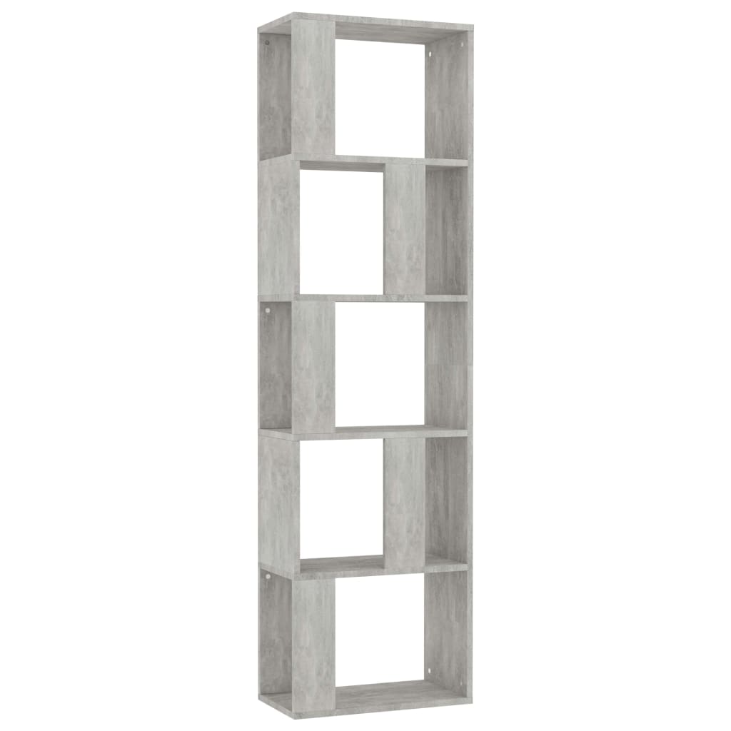 betonszürke szerelt fa könyvszekrény/térelválasztó 45x24x159 cm