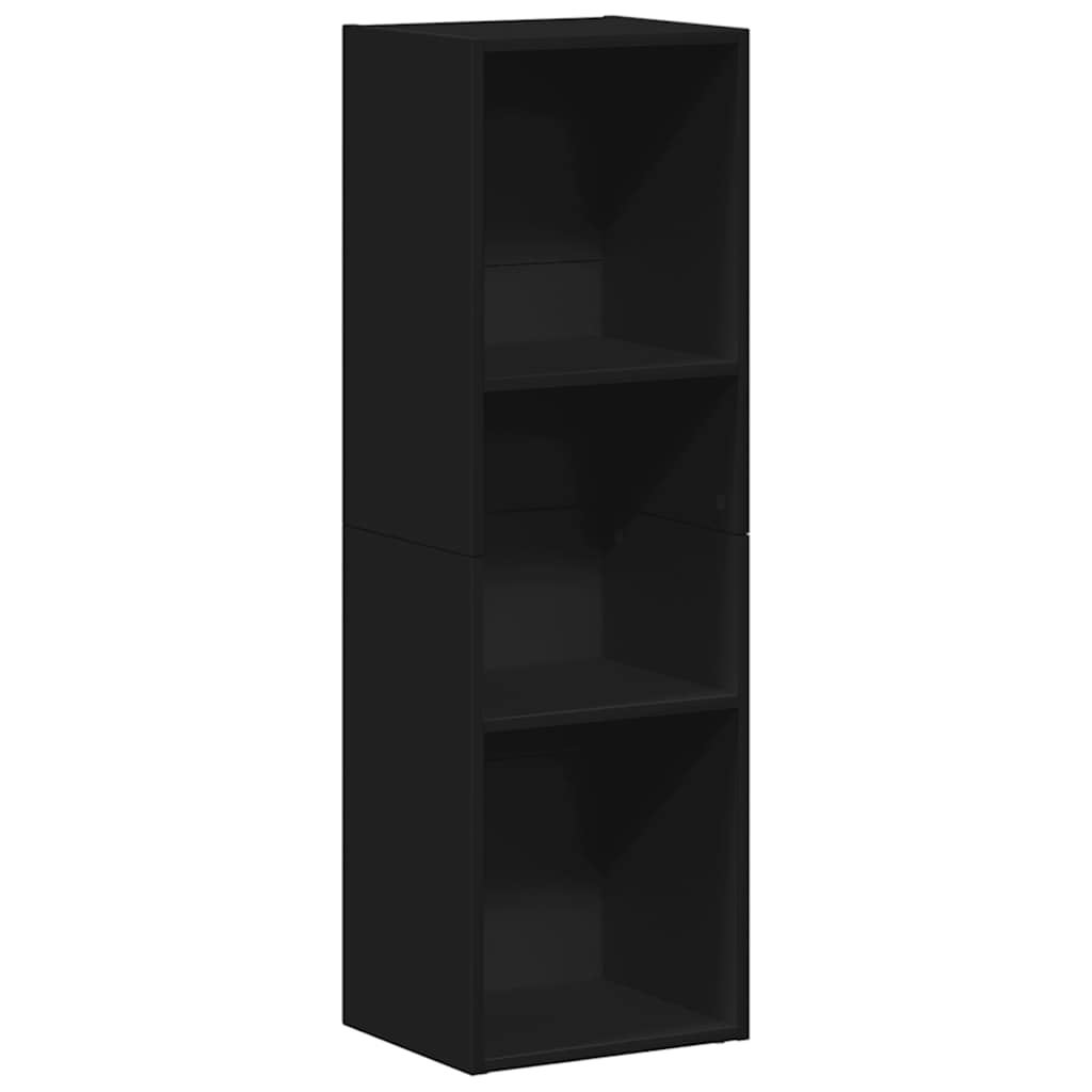 fekete forgácslap könyv-/TV-szekrény 36 x 30 x 114 cm
