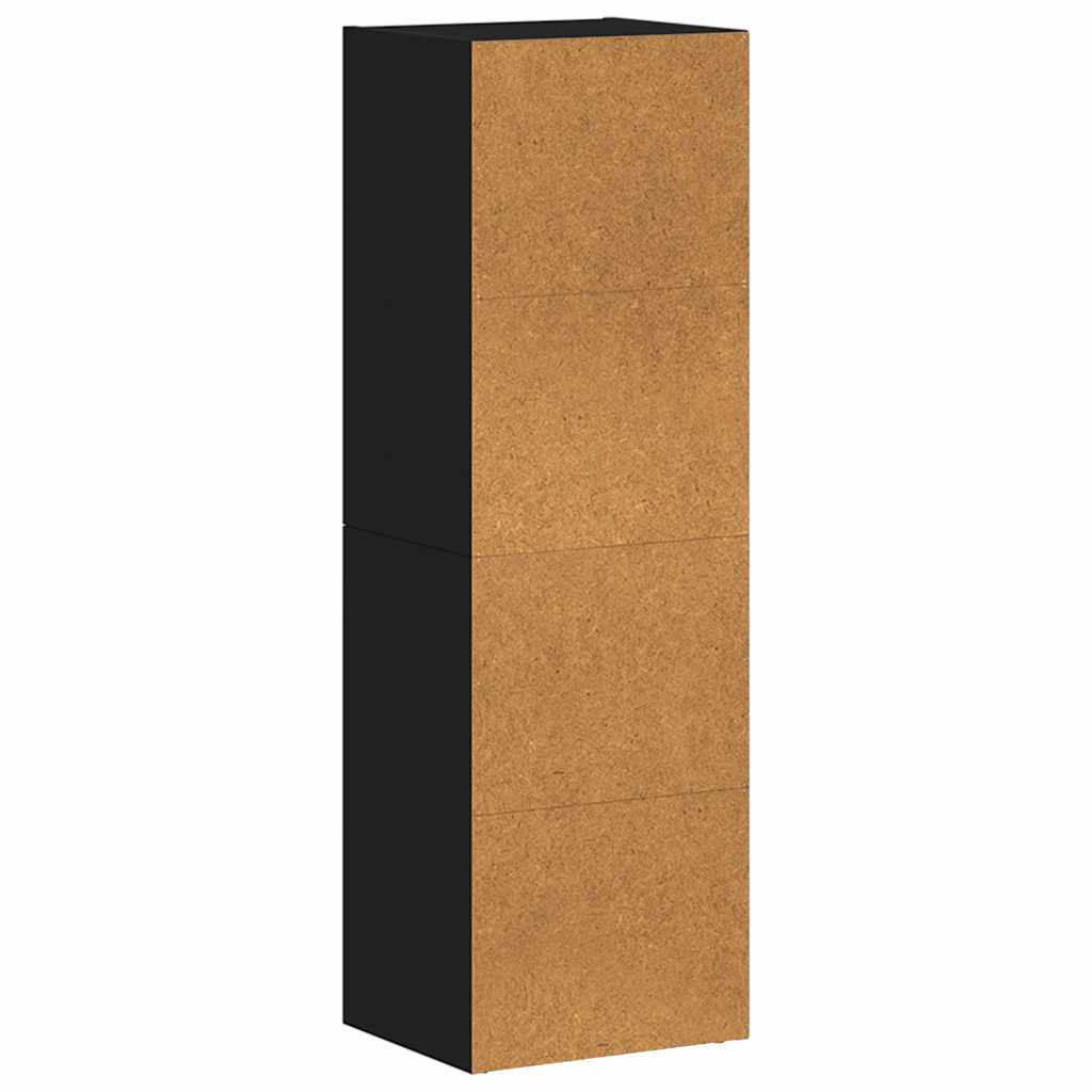 fekete forgácslap könyv-/TV-szekrény 36 x 30 x 114 cm