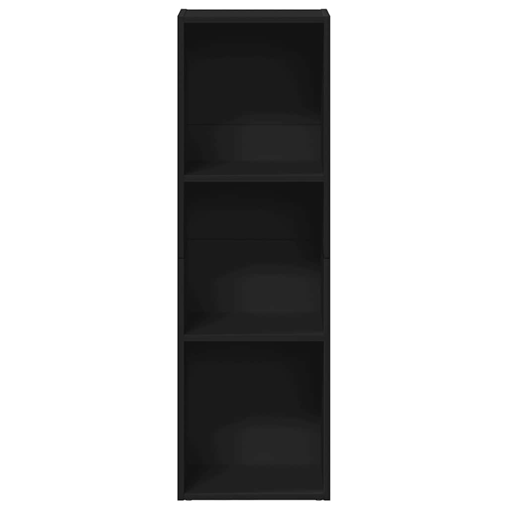 fekete forgácslap könyv-/TV-szekrény 36 x 30 x 114 cm