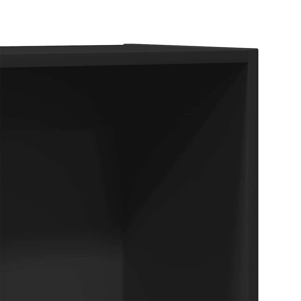 fekete forgácslap könyv-/TV-szekrény 36 x 30 x 114 cm