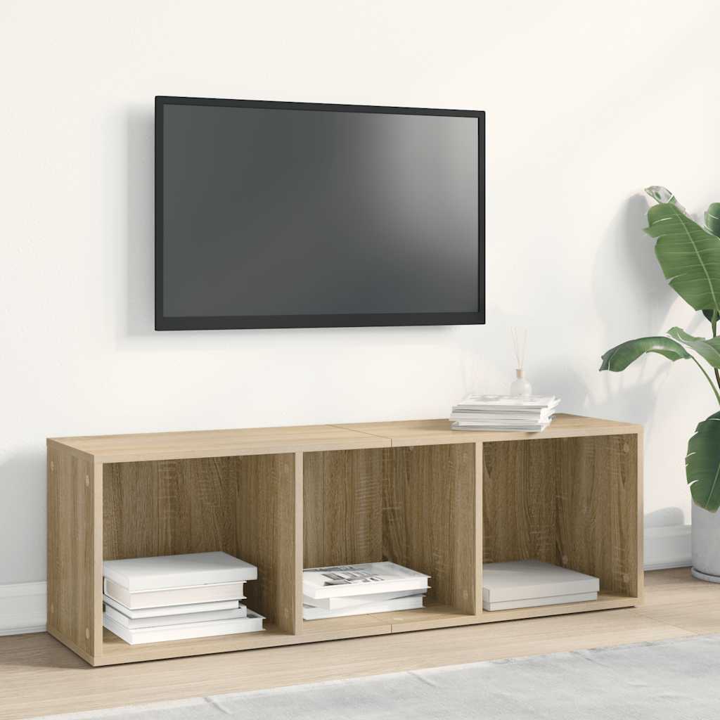 sonoma tölgy színű forgácslap könyv-/TV-szekrény 36x30x114 cm