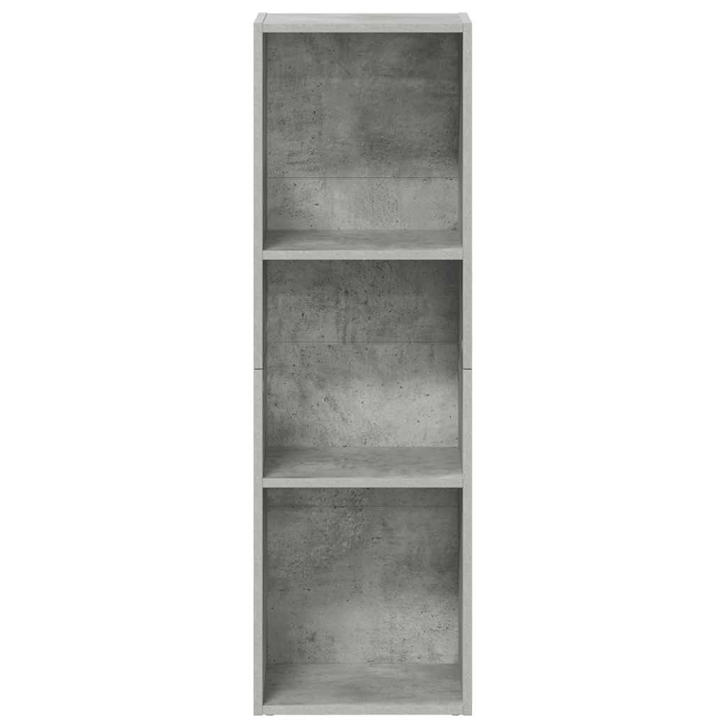 betonszürke szerelt fa könyv-/TV-szekrény 36 x 30 x 114 cm