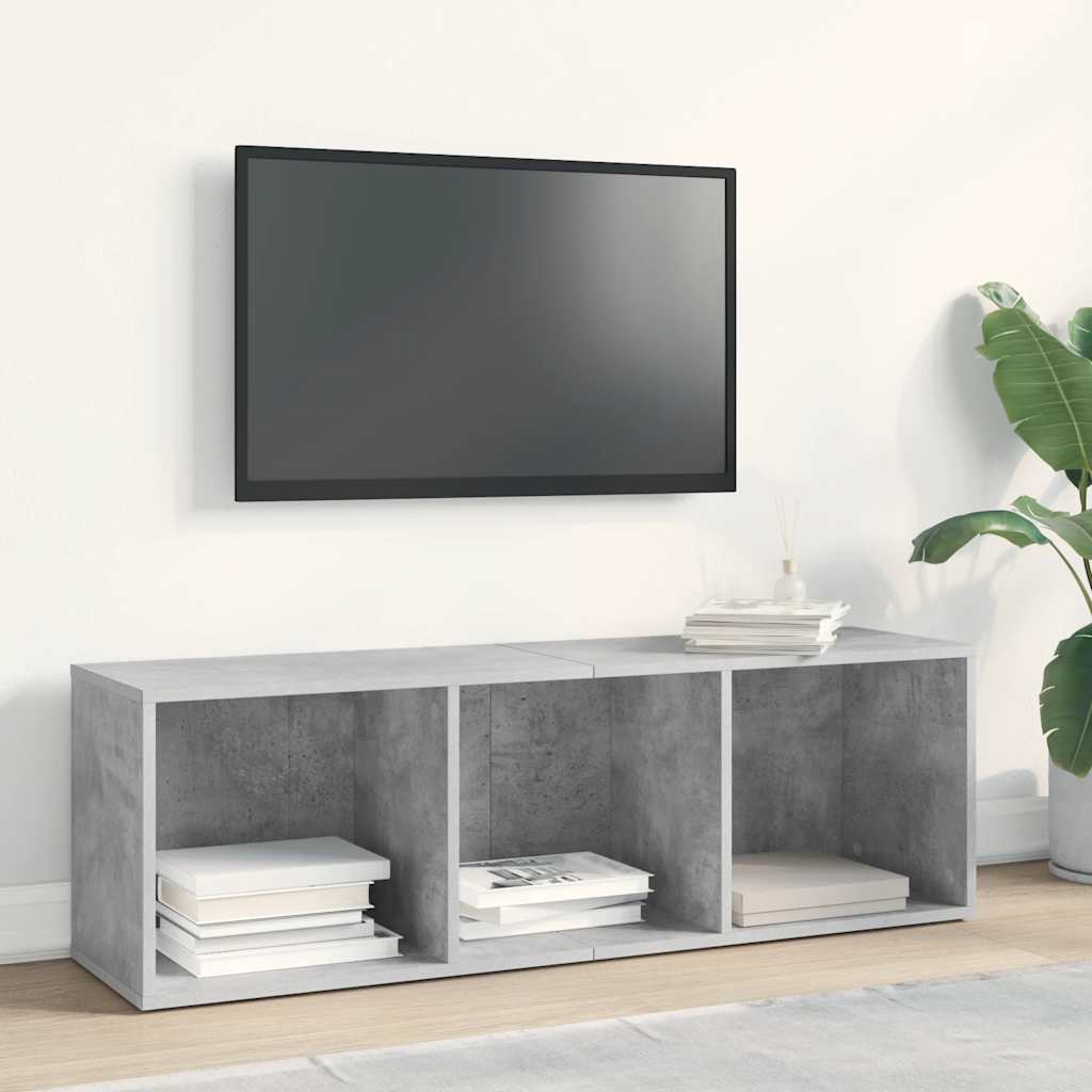 betonszürke szerelt fa könyv-/TV-szekrény 36 x 30 x 114 cm