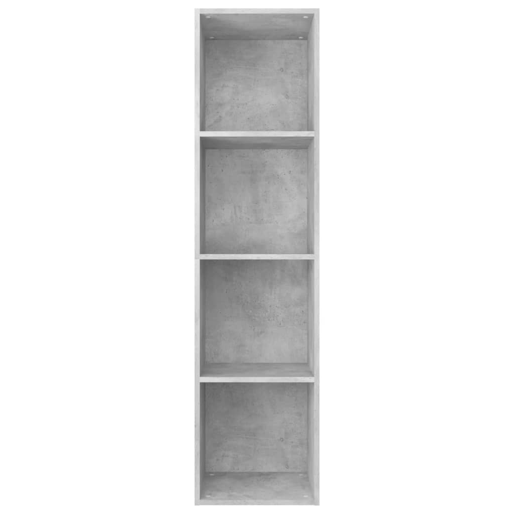 betonszürke szerelt fa könyv-/TV-szekrény 36 x 30 x 143 cm