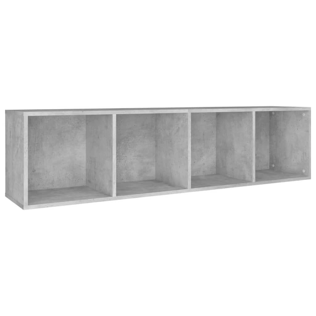 betonszürke szerelt fa könyv-/TV-szekrény 36 x 30 x 143 cm