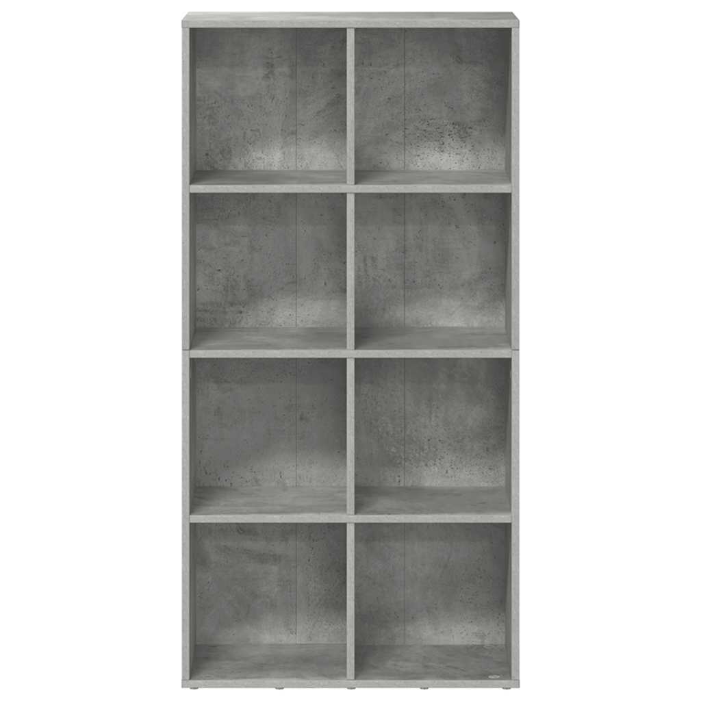 betonszürke szerelt fa könyv-/tálalószekrény 66 x 30 x 130 cm