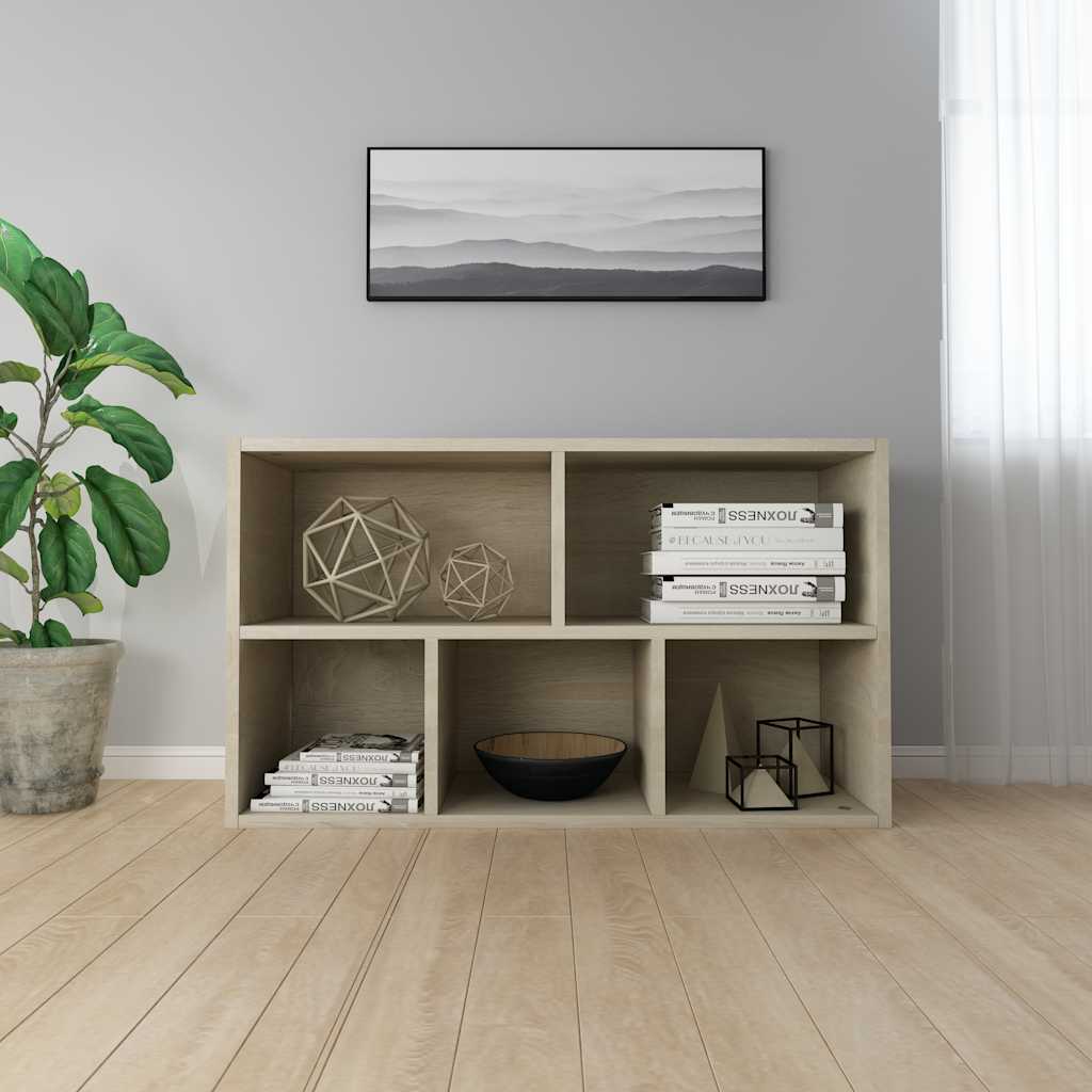 sonoma tölgy-színű szerelt fa könyv-/tálalószekrény 50x25x80 cm