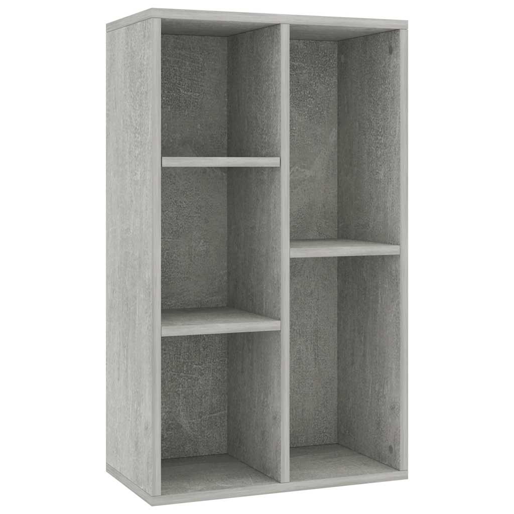 betonszürke szerelt fa könyv-/tálalószekrény 50 x 25 x 80 cm