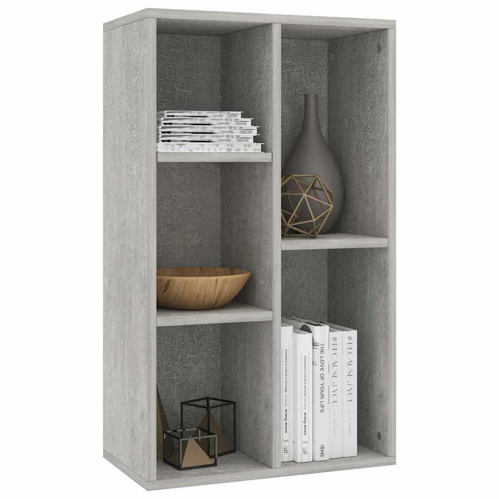 betonszürke szerelt fa könyv-/tálalószekrény 50 x 25 x 80 cm