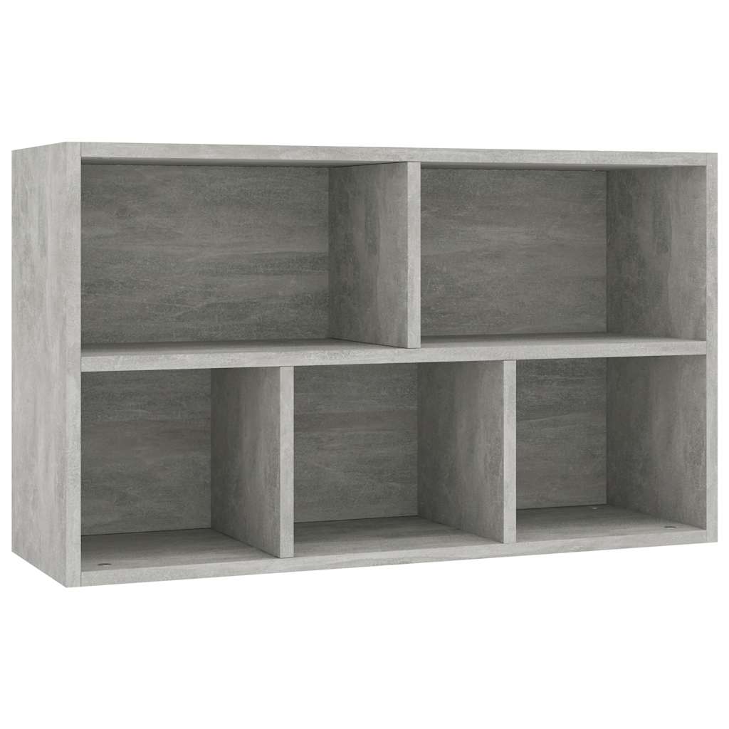betonszürke szerelt fa könyv-/tálalószekrény 50 x 25 x 80 cm