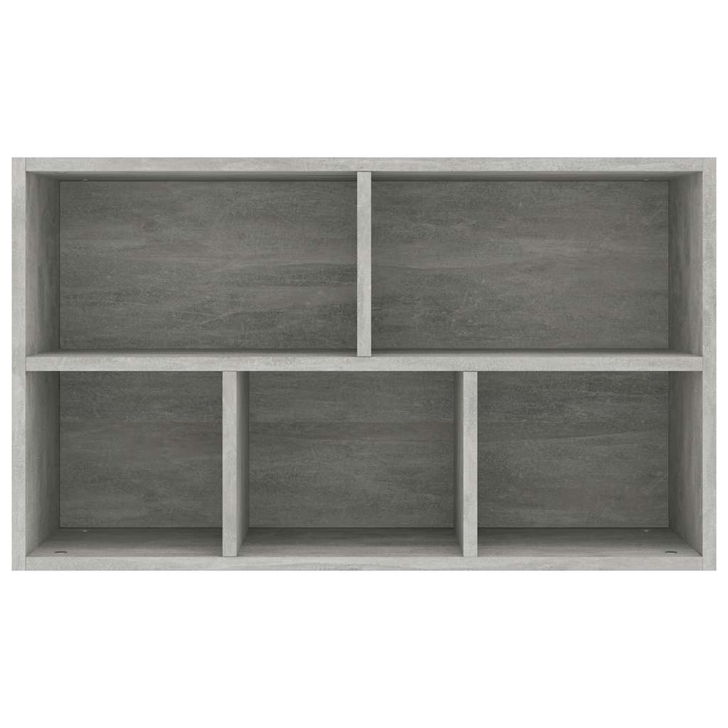 betonszürke szerelt fa könyv-/tálalószekrény 50 x 25 x 80 cm