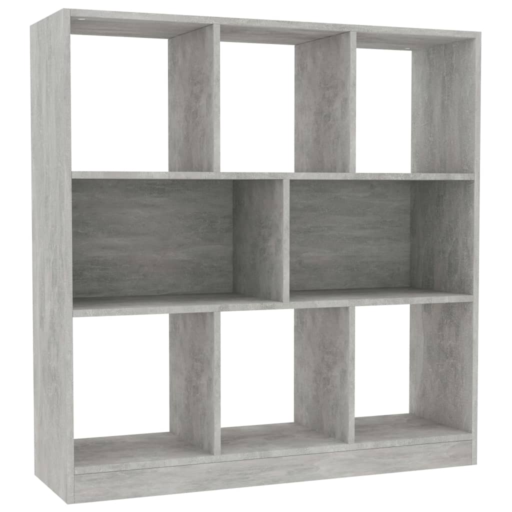 betonszürke szerelt fa könyvszekrény 97,5 x 29,5 x 100 cm