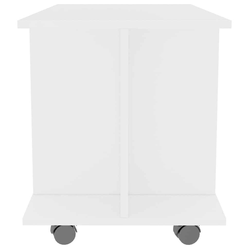 fehér szerelt fa TV-szekrény görgőkkel 80 x 40 x 45 cm