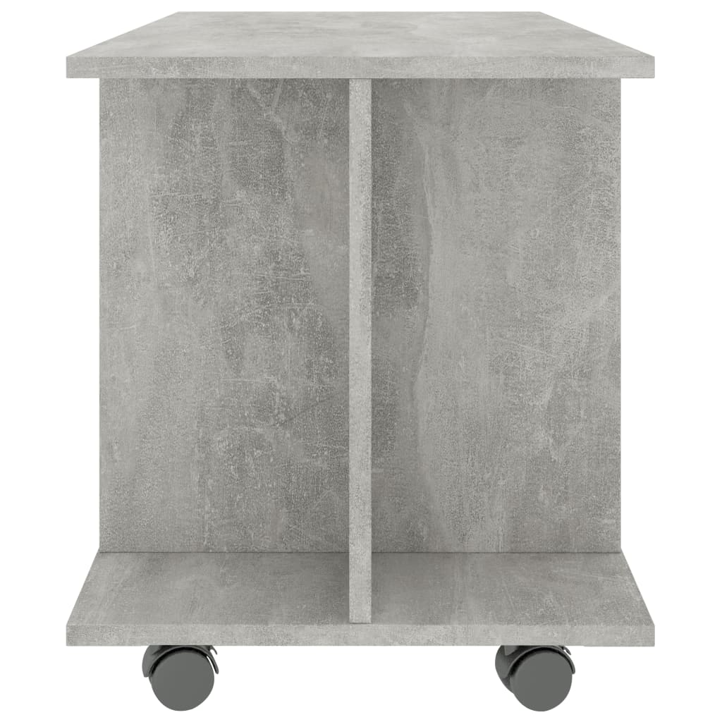betonszürke szerelt fa TV-szekrény görgőkkel 80 x 40 x 45 cm