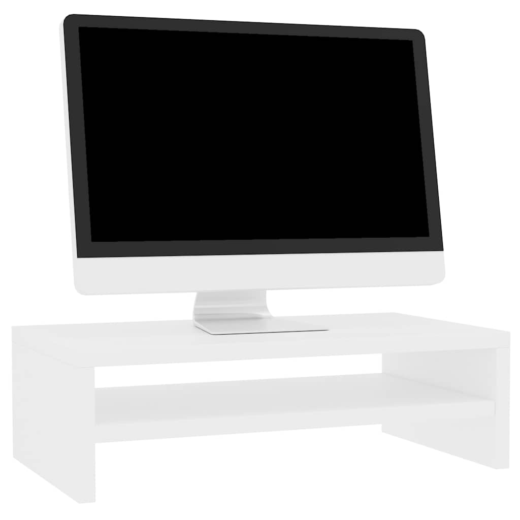 fehér szerelt fa monitorállvány 42 x 24 x 13 cm