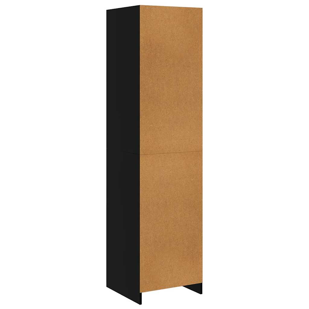fekete szerelt fa ruhásszekrény 50 x 50 x 200 cm
