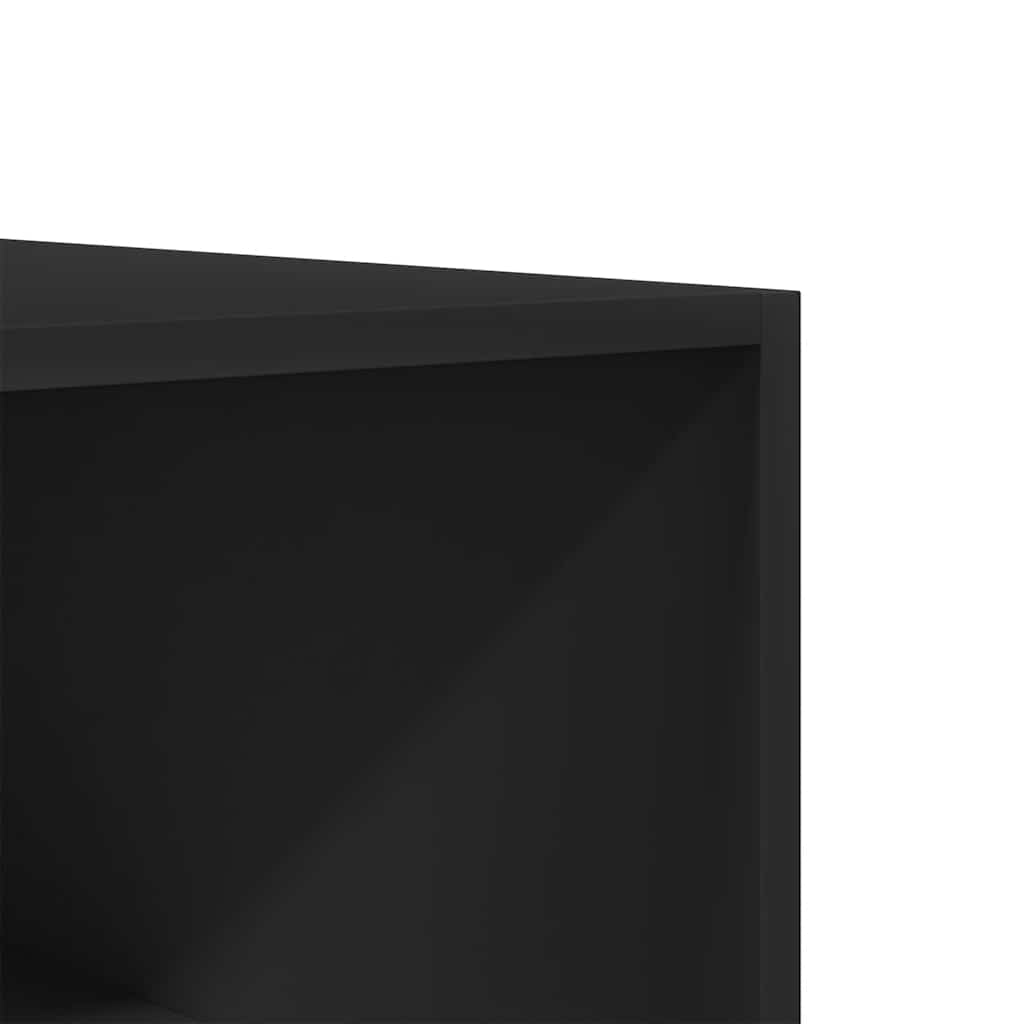 fekete szerelt fa ruhásszekrény 50 x 50 x 200 cm