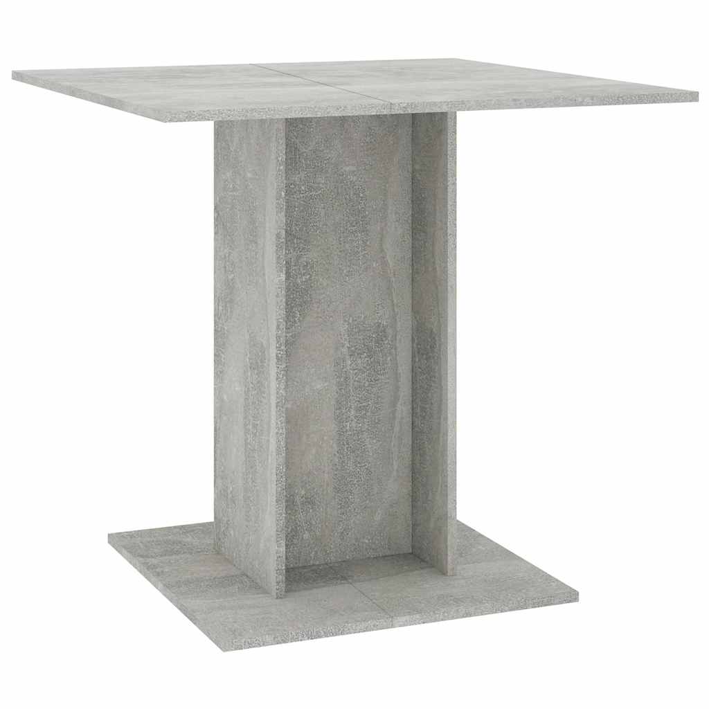 betonszürke szerelt fa étkezőasztal 80 x 80 x 75 cm