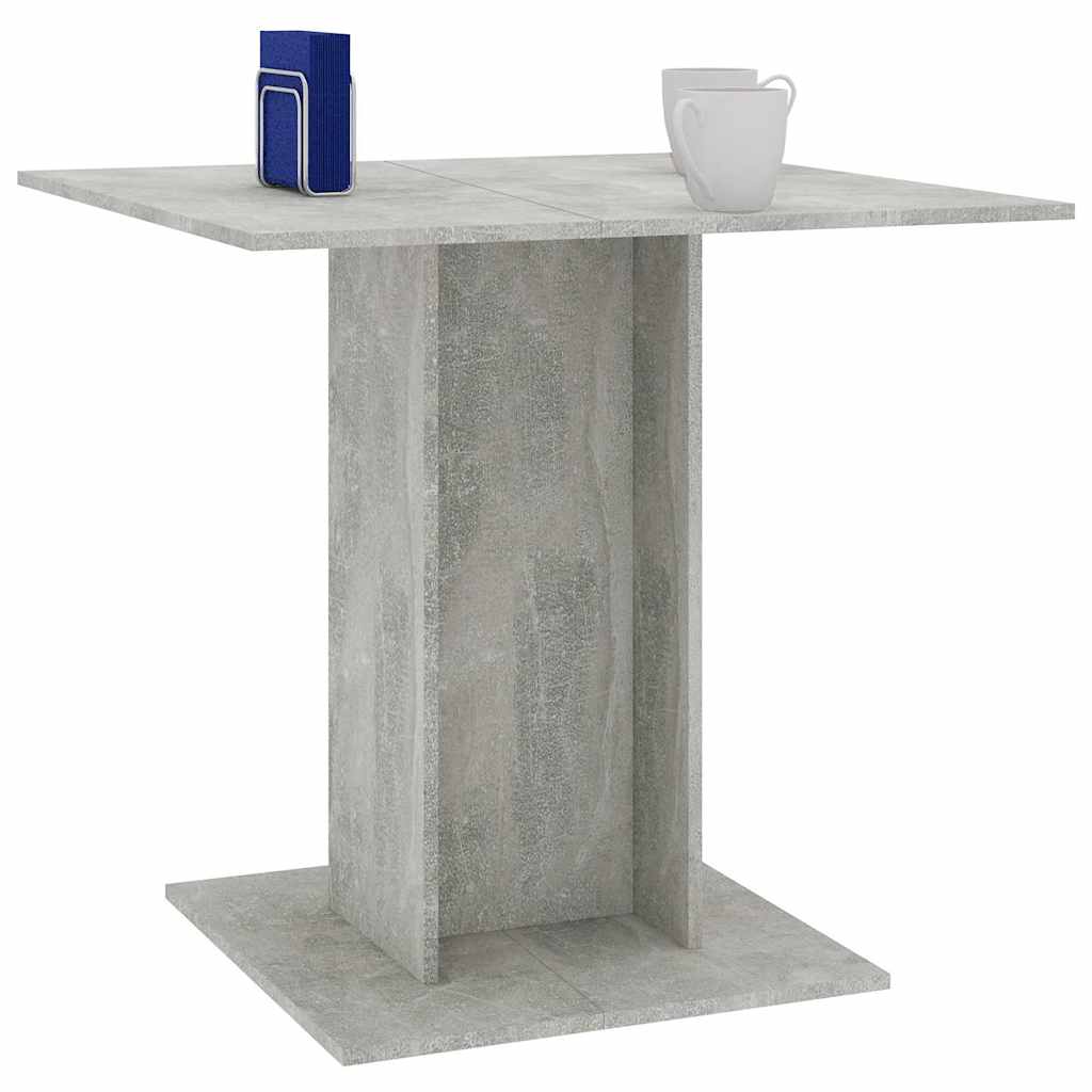 betonszürke szerelt fa étkezőasztal 80 x 80 x 75 cm