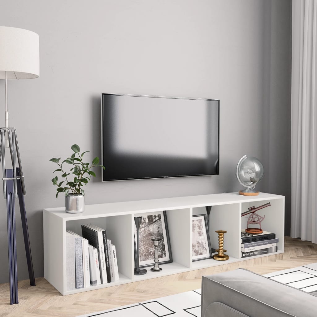 fehér könyv-/TV-szekrény 143 x 30 x 36 cm