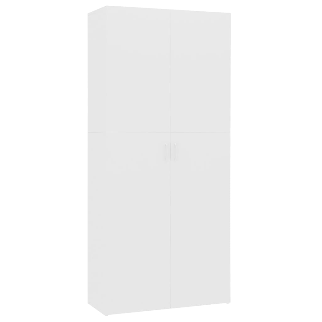 fehér szerelt fa cipőszekrény 80 x 35,5 x 180 cm