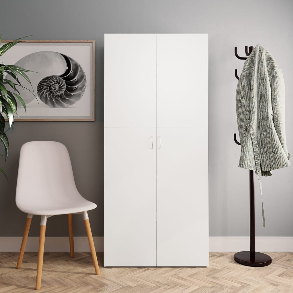 fehér szerelt fa cipőszekrény 80 x 35,5 x 180 cm