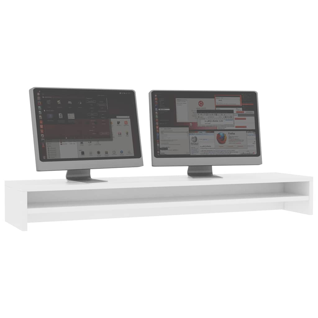 fehér szerelt fa monitorállvány 100 x 24 x 13 cm