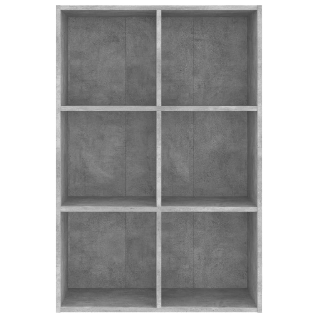 betonszürke szerelt fa könyv-/tálalószekrény 66x30x98 cm
