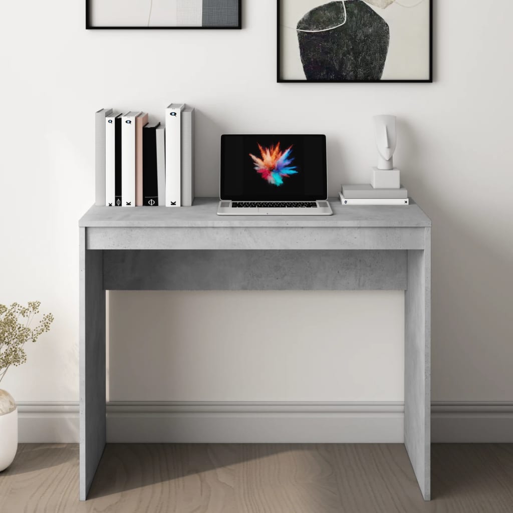 betonszürke szerelt fa íróasztal 90 x 40 x 72 cm