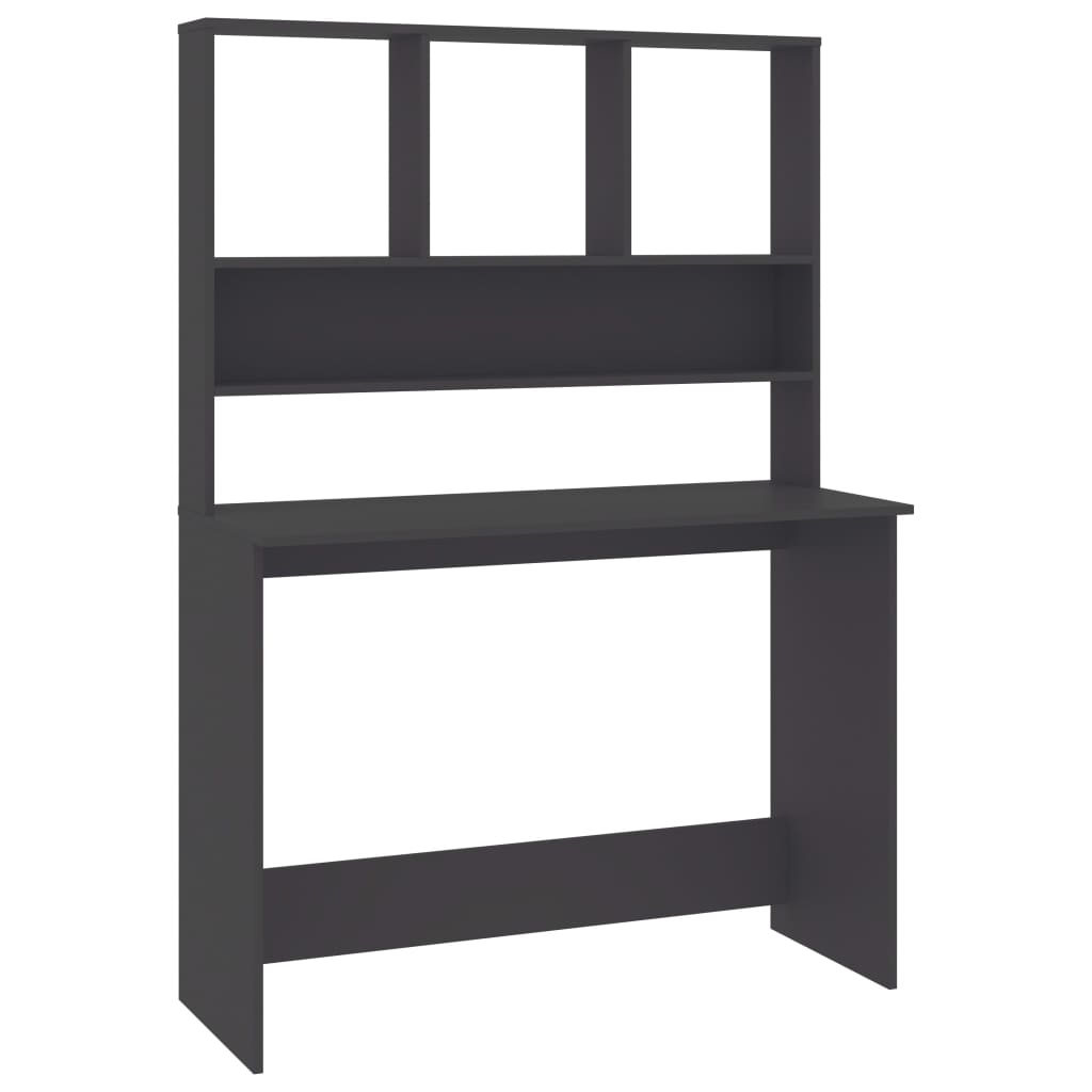 szürke forgácslap íróasztal polcokkal 110 x 45 x 157 cm
