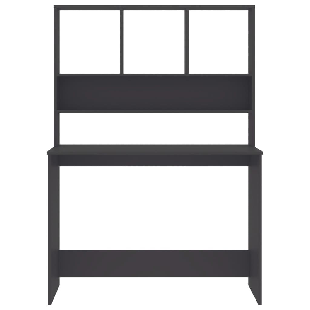 szürke forgácslap íróasztal polcokkal 110 x 45 x 157 cm