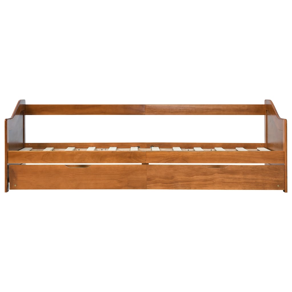 mézbarna fenyőfa kihúzható kanapéágy keret 90 x 200 cm