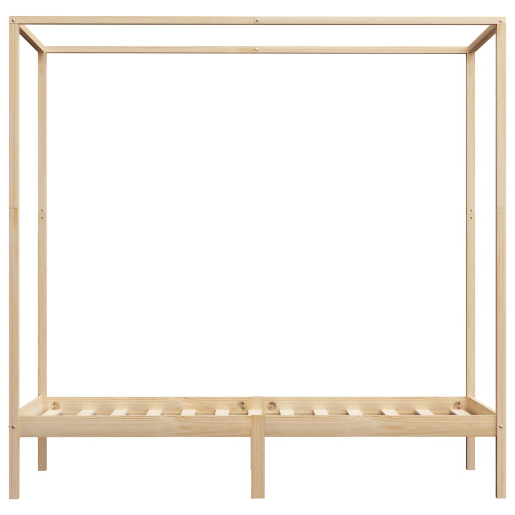 tömör fenyőfa baldachinos ágykeret 100 x 200 cm